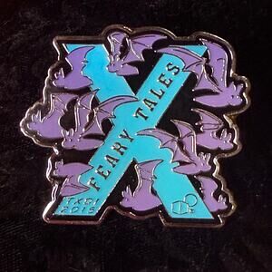 Feary Tales 2015 TX Destination Imagination Lapel Pin Blue Purple Enamel Bats